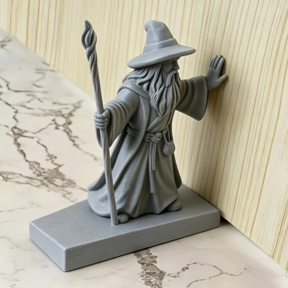 Mysterious Robe Wizard Figurines Door Stop Sloped Wedge Door Holder 3D Printed Indoor Door Gap Stopper Bedroom Study Living Room Oasis Select