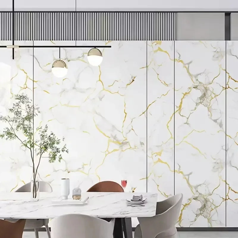 Self Adhesive Marble Wallpaper Waterproof Moisture Proof Faux Tile Wall Sticker for Bathroom Living Room Accent Wall Home Decor Oasis Select