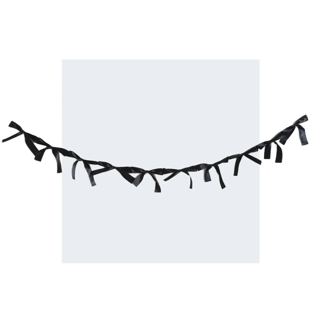 1.8M Pink White Blue Satin Bow Handmade Webbing Hanging Garlands for Birthday Wedding Party Girl Room Girly Heart Decorations Oasis Select Black