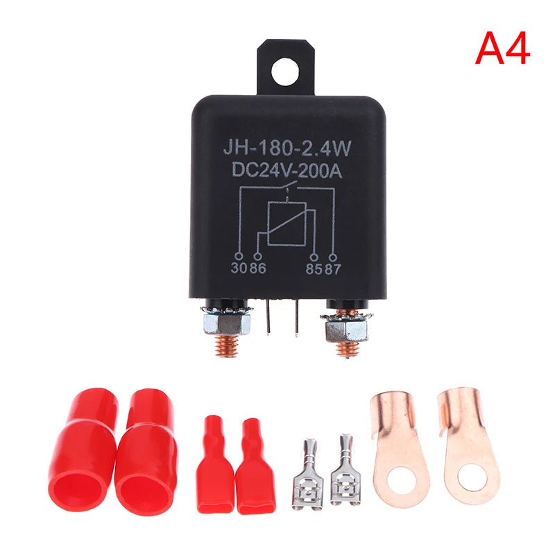 Car Battery Separator Coupler Power Switches 4Pin Dual Battery Isolator Relay 120A 200A 12V 24V Battery Circuit Cutter Oasis Select 200A 24V