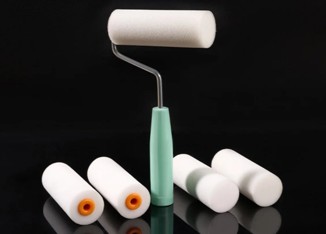 10PCS 100mm Mini White Durable Foam Paint Roller Sleeves for Art Painting Decorating Sponge Rollers Cleaning Brushes DIY Art Set Oasis Select Default Title