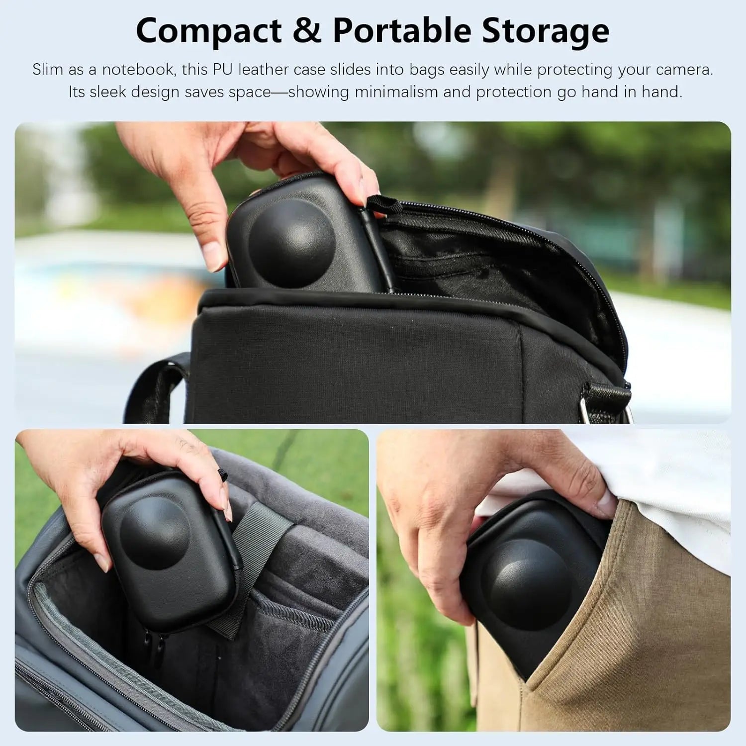 DJI Osmo 360 Carrying Case – Waterproof PU Leather Hard Bag