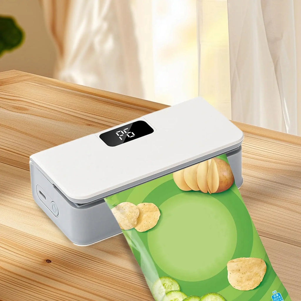 Mini Plastic Bag Sealer Heat Bag 2 In 1 Chip Bag Sealer And Cutter Vacuum Sealer Fridge Magnet Small Bag Sealer Rechargeable Oasis Select
