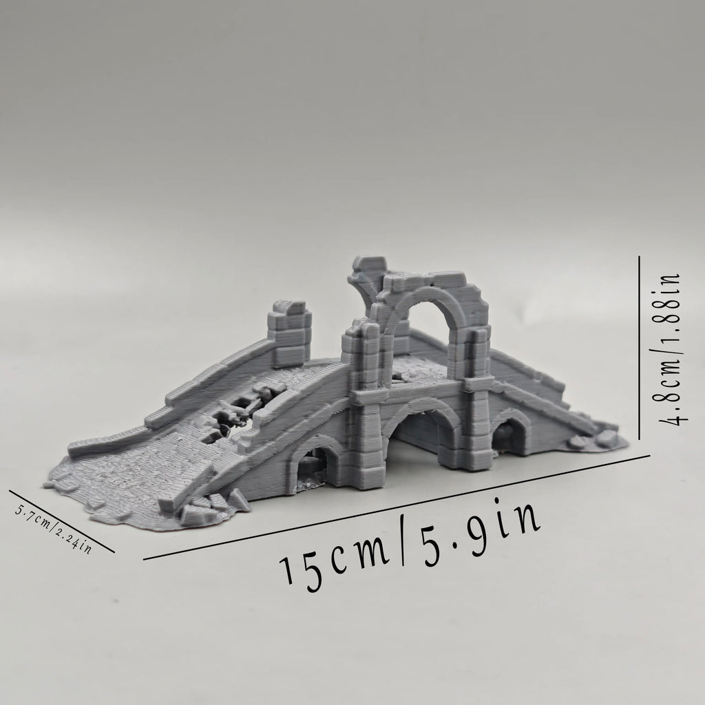Weathered Stone Bridge Ruins Terrain 3D Printed Wargaming Scenery for Bonsai Decor Miniature Diorama Building Fairy Garden Decor Oasis Select bridge