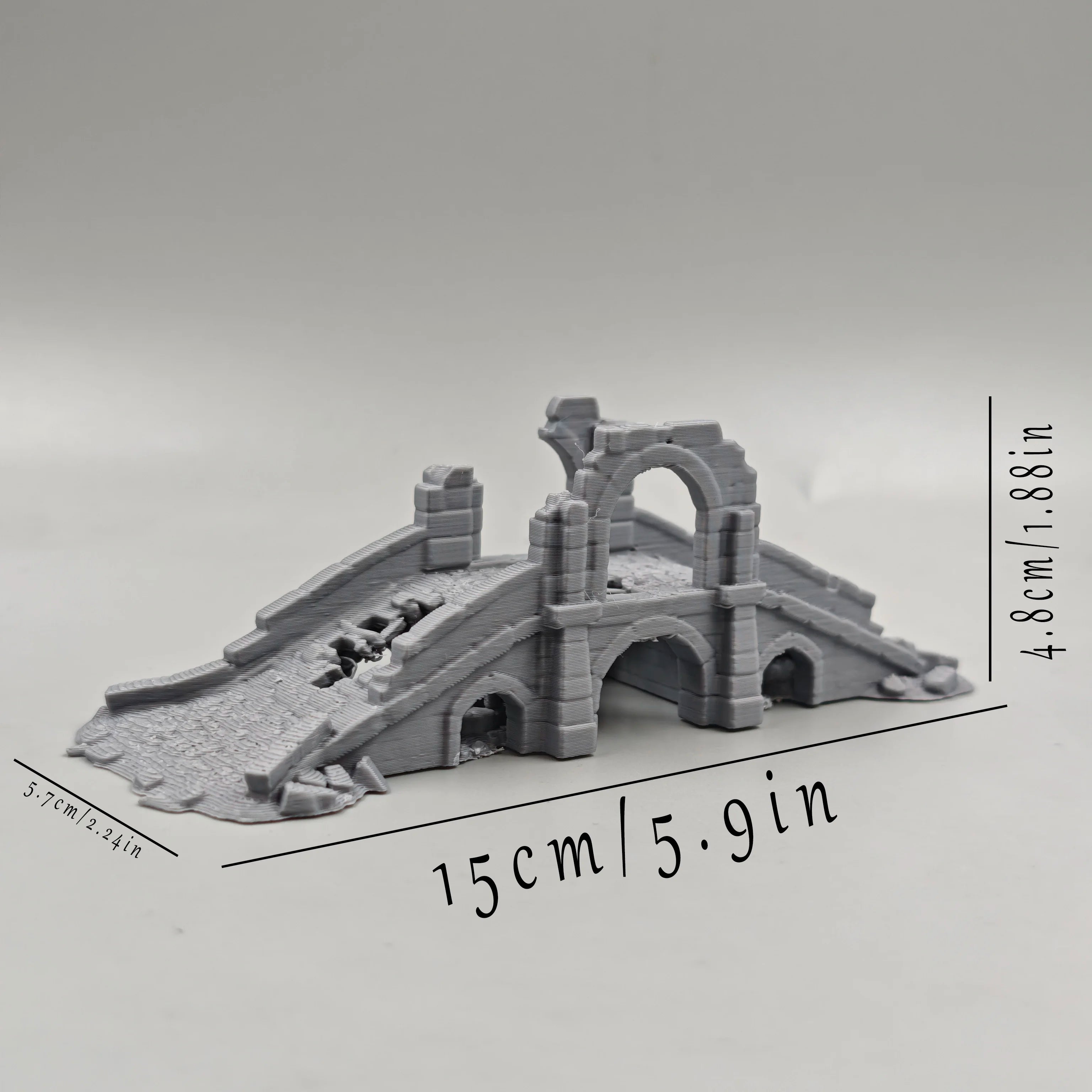 Weathered Stone Bridge Ruins Terrain 3D Printed Wargaming Scenery for Bonsai Decor Miniature Diorama Building Fairy Garden Decor Oasis Select bridge
