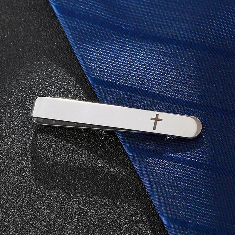 1pc Fashion Cross Classic Tie Clips Metal Necktie Pin For Men Formal Wedding Ceremony Male Women Ties Suit Accessories Oasis Select A1