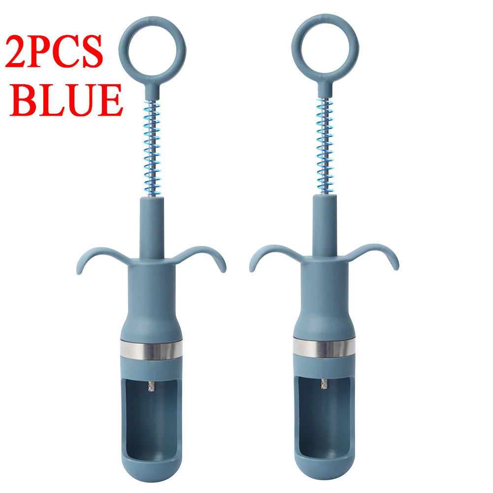 Cherry Olive Pitter & Fruit Core Remover – Stainless Steel Fruit Pitter Tool Oasis Select 2PCS blue