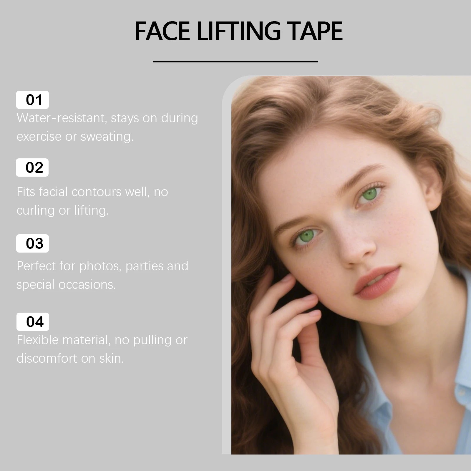 Waterproof Invisible Face Lifting Patch Breathable Clear Instant Shaping Firming V-Shape Beauty Sticker Instant V Face Lift Tape Oasis Select