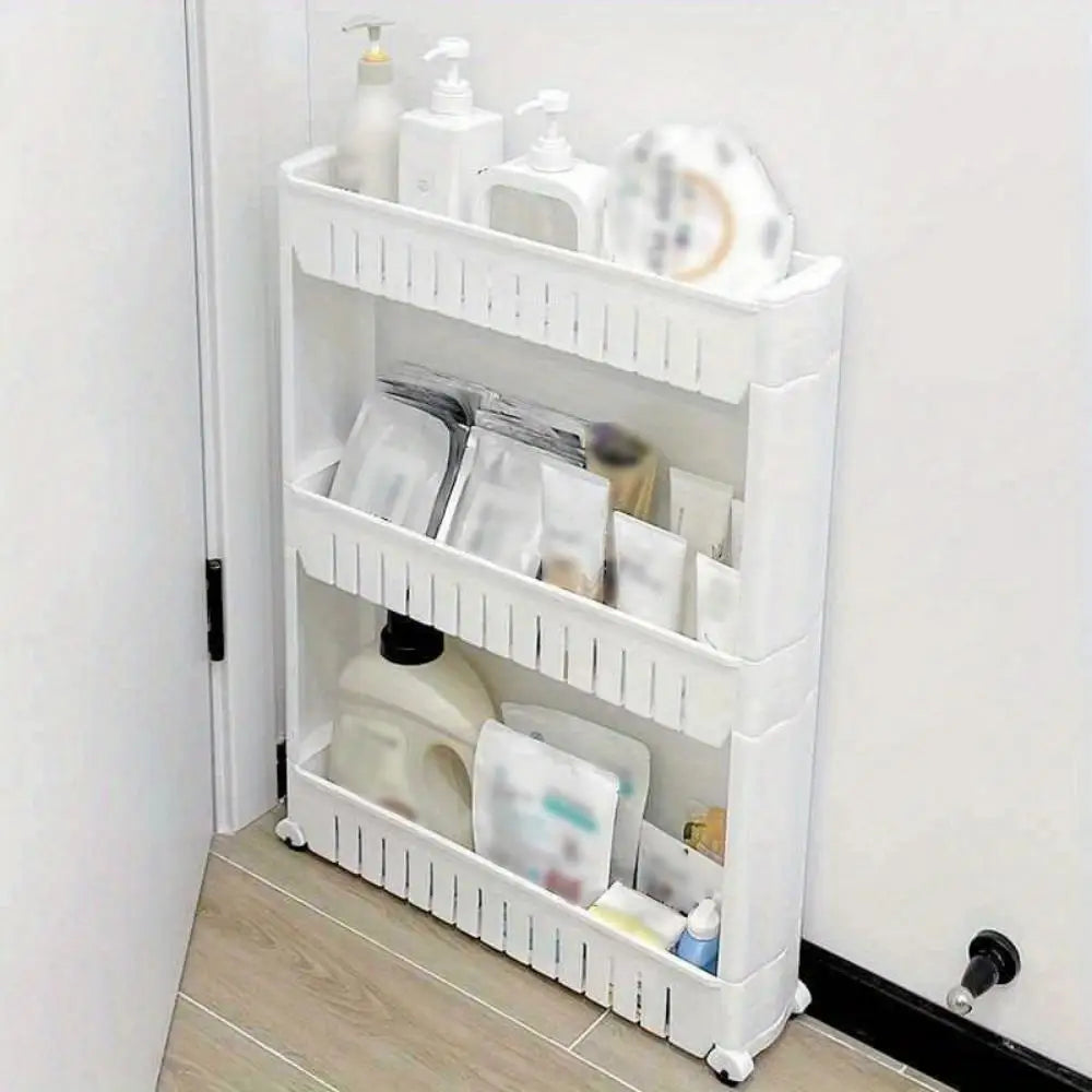 Crack organizer, removable shelf with wheels, multifunctional removable organizer, suitable for kitchen, bathroom and other narr Oasis Select