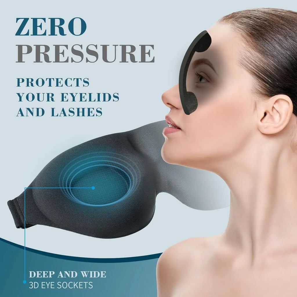 3D Sleep Mask Earplugs Breathable Light Blocking Eye Mask Zero Pressure Contoured Comfortable Travel Sleep Aid New 2026 Oasis Select