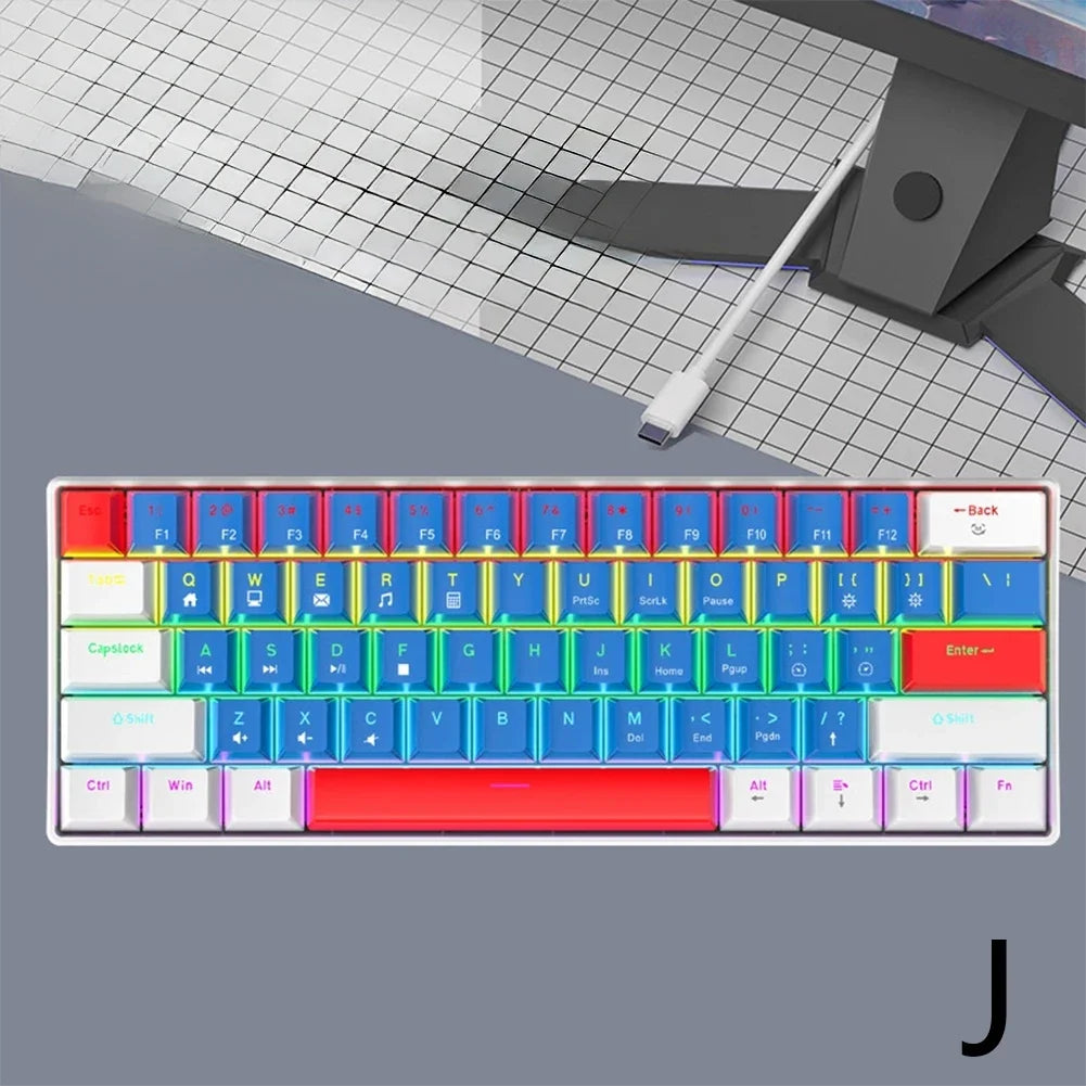 60% RGB Mechanical Gaming Keyboard – 61 Keys & 10 Light Modes