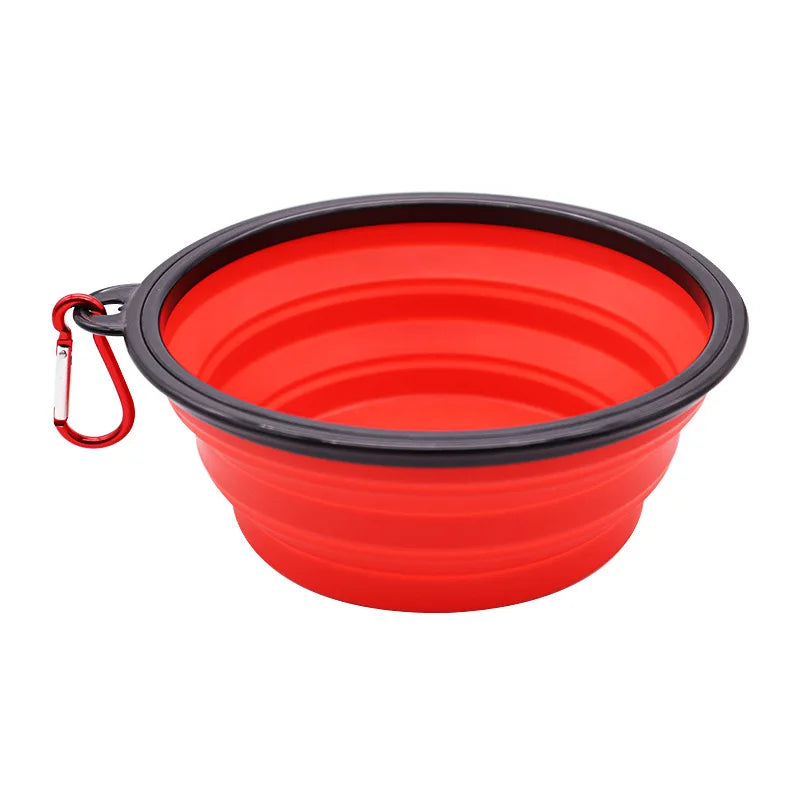 TPE dog bowl cat bowl wear-resistant and durable pet folding bowl travel outdoor drinking water feeding portable pet bowl Oasis Select red-1pcs 350ml