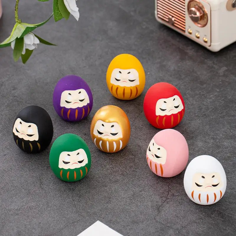 Japanese Ceramic Daruma Statue Daruma Tumbler Crafts Lucky Fortune Ornament Landscape Daruma Doll Fengshui Home Decor Gift Oasis Select