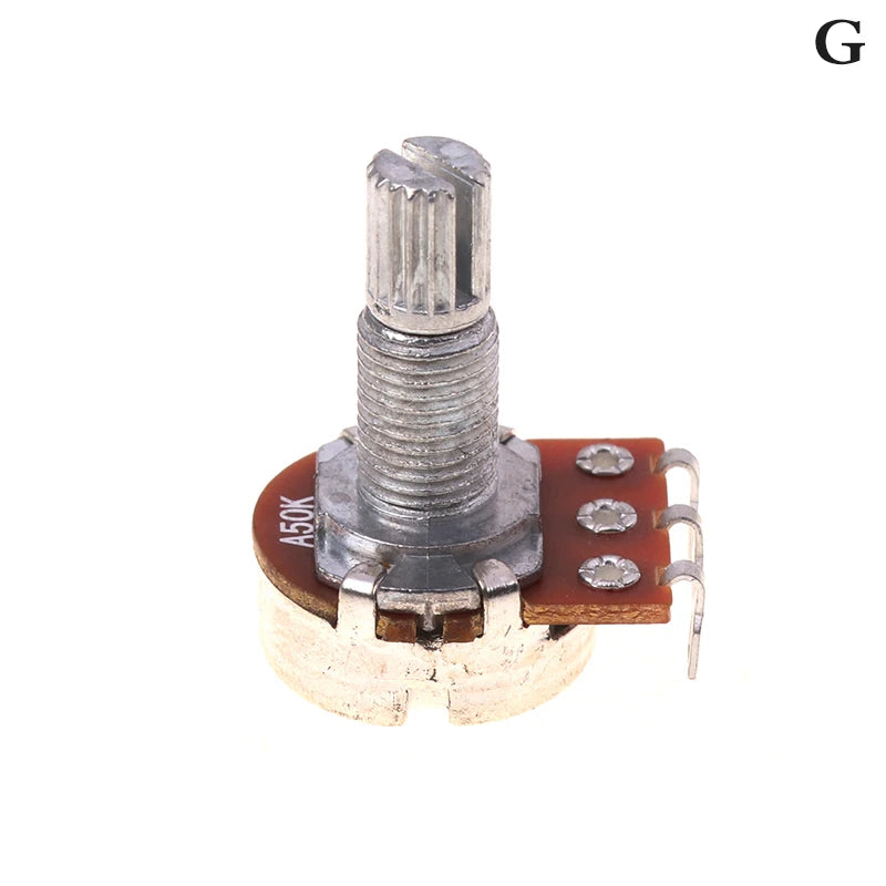 A500K B500K A250K B250K A50K B50K A25K B25K Potentiometer Splined Small Pot Electric Guitar Bass Effect Amp Tone Volume18mm Oasis Select A50K
