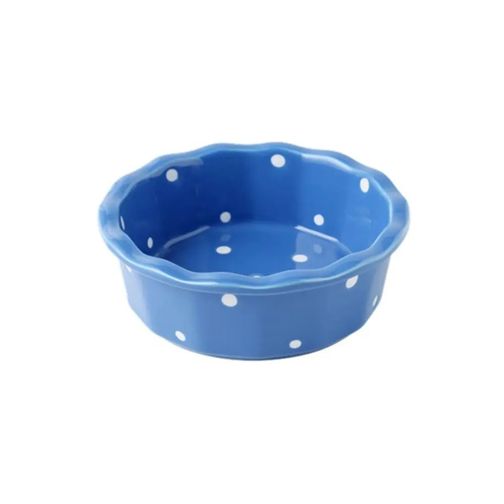 Anti-Tip Ceramic Cat & Dog Food Bowl | Wave Dot Feeder