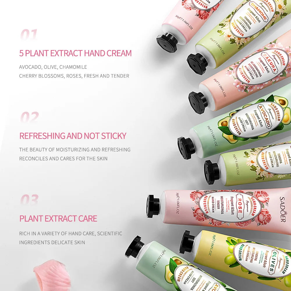 SADOER 15-Pc Avocado Sakura Hand Cream Set – Moisturizing Hand Cream Set Oasis Select