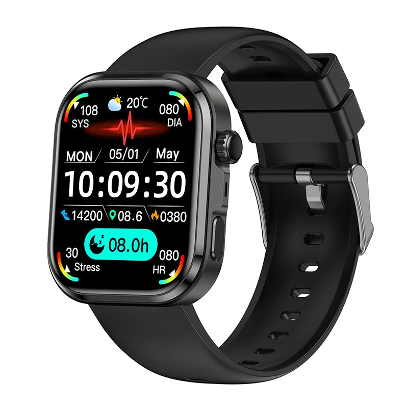 Health Analysis Smartwatch 7/24H Healthy Smart Watches Men Women Motion Tracking ECG+PPG Sleep Blue Tooth Call For IOS Android Oasis Select BKBKS