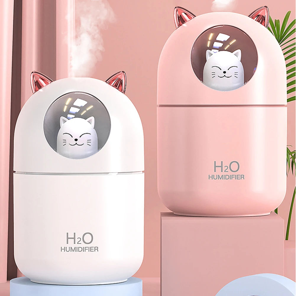 USB Mini Humidifier & Aroma Diffuser with Night Light | 300ml
