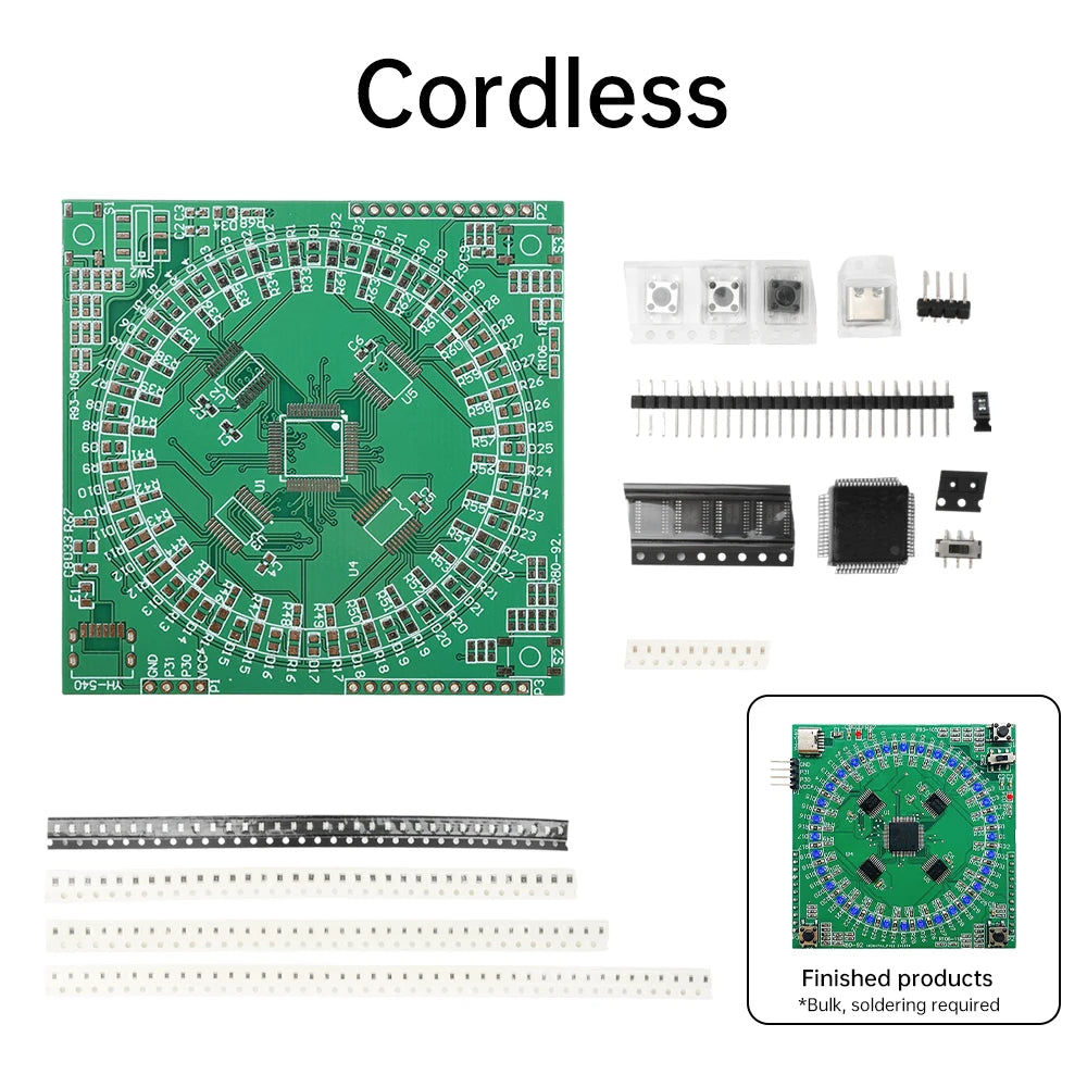 LQFP64 SMD Soldering Practice Board Kit Type-C Interface Flowing Lamp Practice Board PCB Welding Practice Kit Oasis Select Without cable