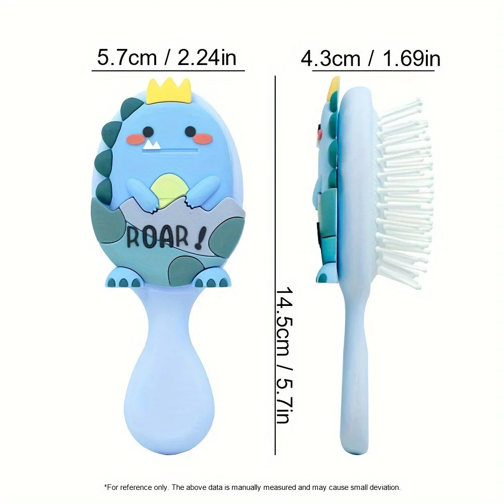 Cute Dinosaur Design Mini Detangling Brush - Air Cushion Scalp Massager for Smooth Hair Oasis Select