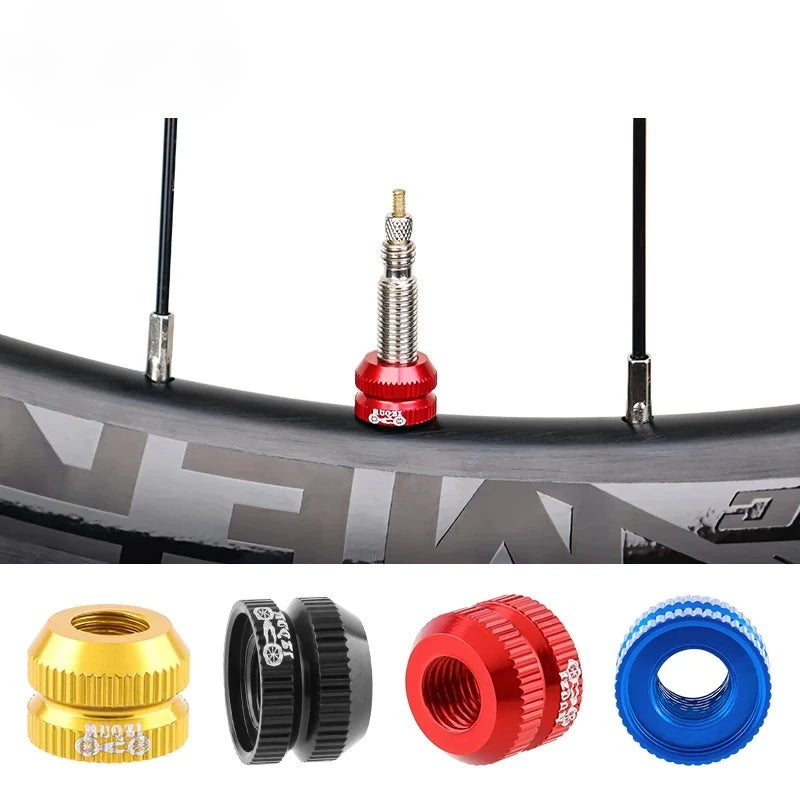 2Pcs Bike Tubeless Tire Presta Valve Nut MTB Road Bicycle Rim Aluminum Ultralight Valve Cap Cycling Repair Parts Oasis Select