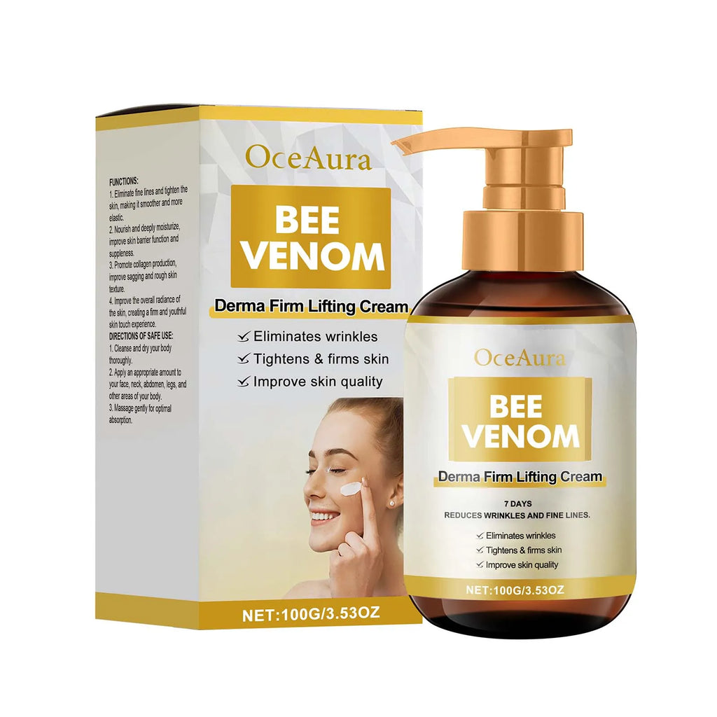 Bee Venom Firm Lifting Cream for Face & Body Tightening Contours Fade Fine Lines Deep Moisturizing Nourishing Brightening Skin Oasis Select 100g Boxed