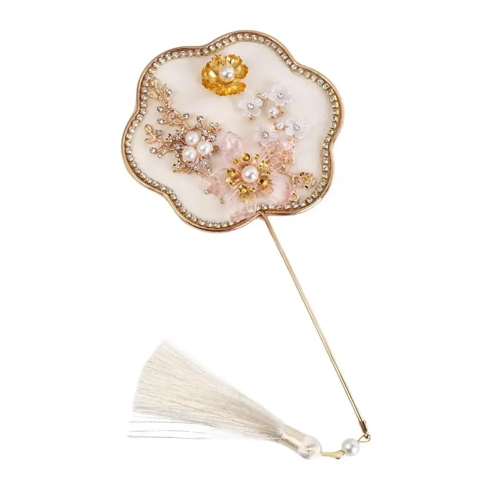 Chinese Style Mini Chinese Fan with Pendant Handheld Bridal Group Fan Tassels Vintage Chinese Silk Fan Chinese Wedding Oasis Select 2