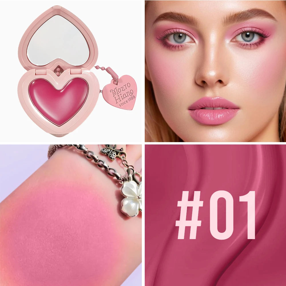 SAM SUGAR Heart-Shaped Cream Blush – Lip & Cheek with Mirror