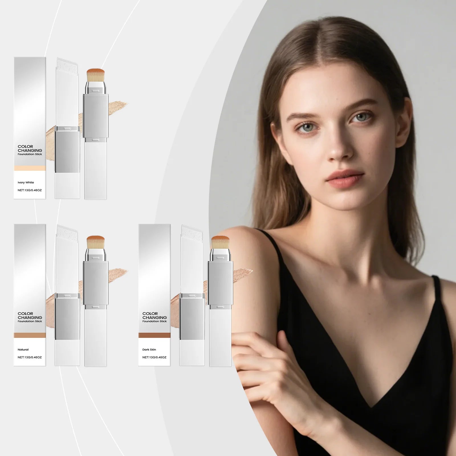 2 In 1 Color Changing Foundation Natural Look Match Face Tone Smoothing Skin Hide Face Blemish Oil Control Moisturize Concealer Oasis Select