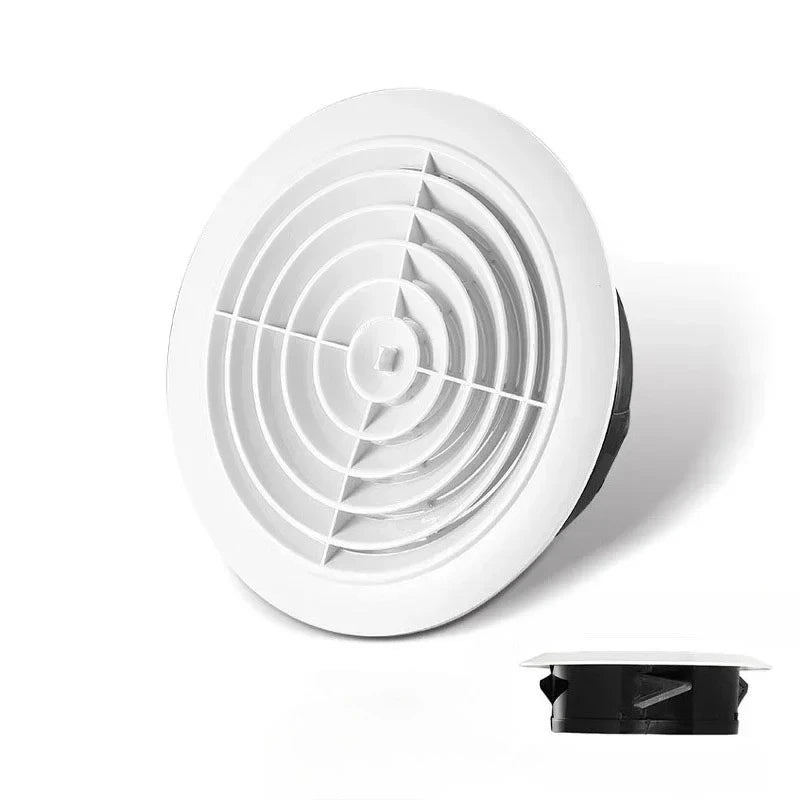 White Round Air Vent Louver Grille Cover Outlet Adjustable Exhaust Ducting Ventilation Grilles 75/100/125mm Oasis Select Rotate 100mm