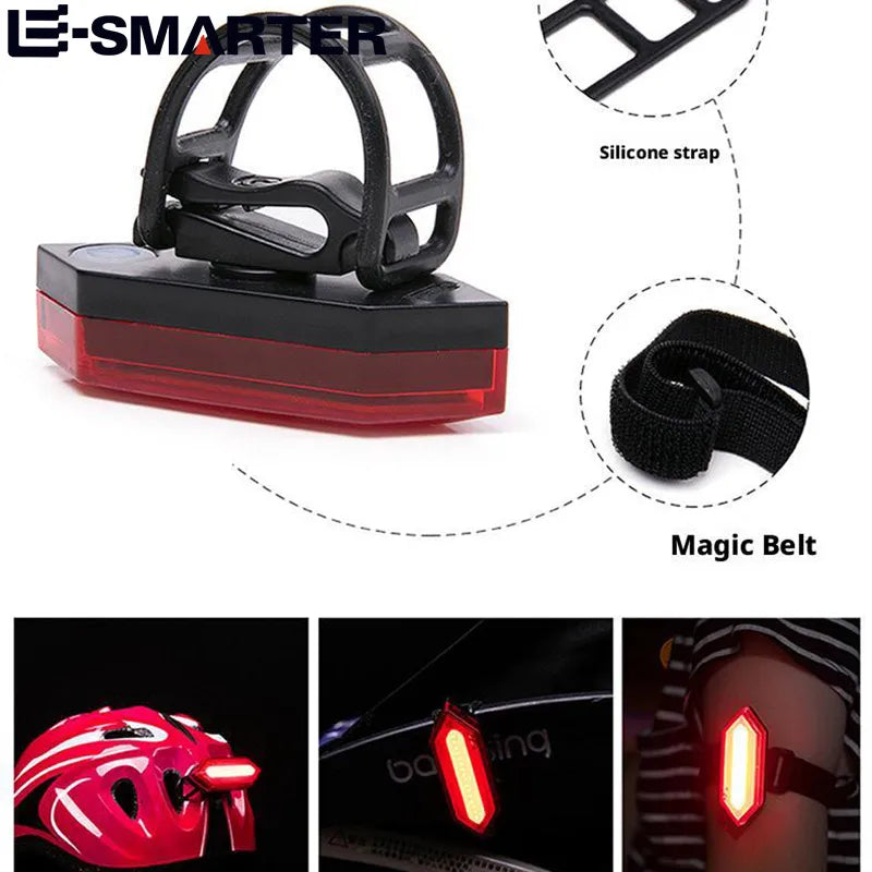Waterproof Bicycle Taillight LED Cycling Helmet Warning Safety Light USB Rechargeable Road MTB Red Tail Lamp Bike Accessories Oasis Select