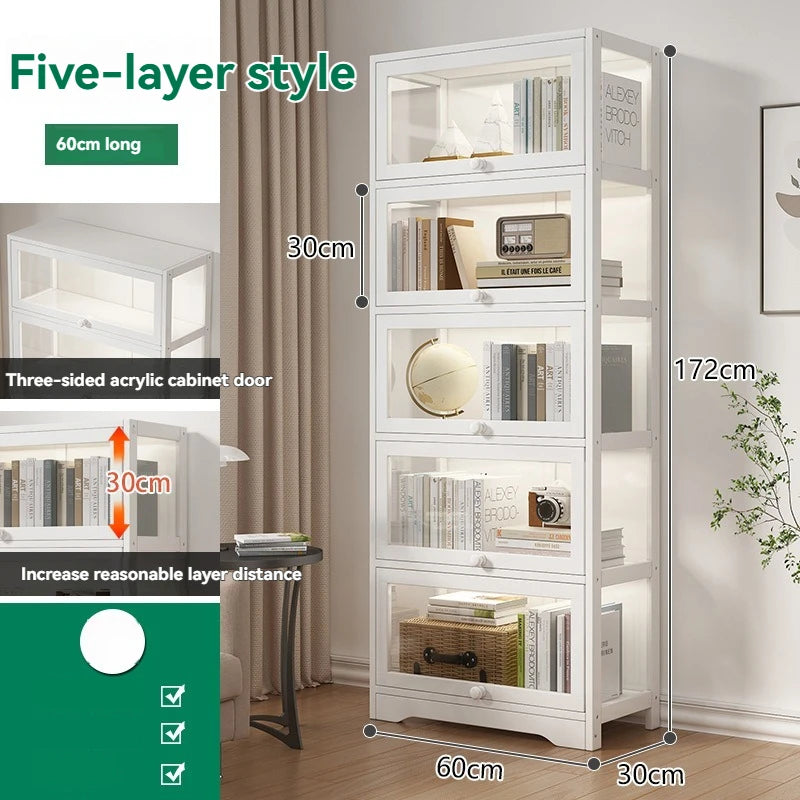 Handmade display cabinet, transparent acrylic bookshelf, dust-proof bookshelf, doll storage rack, living room floor standing sto Oasis Select 5th floor A