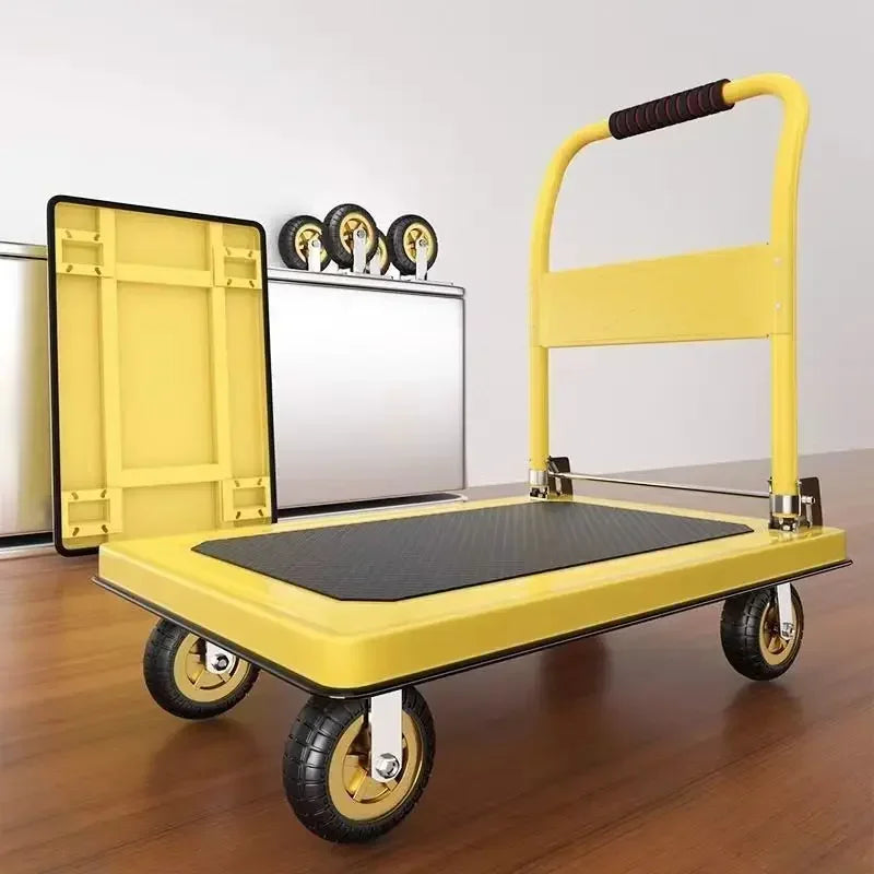 Multi-functional Color steel plate trolley Pull goods trolley Pallet flatcar Portable folding silent Oasis Select