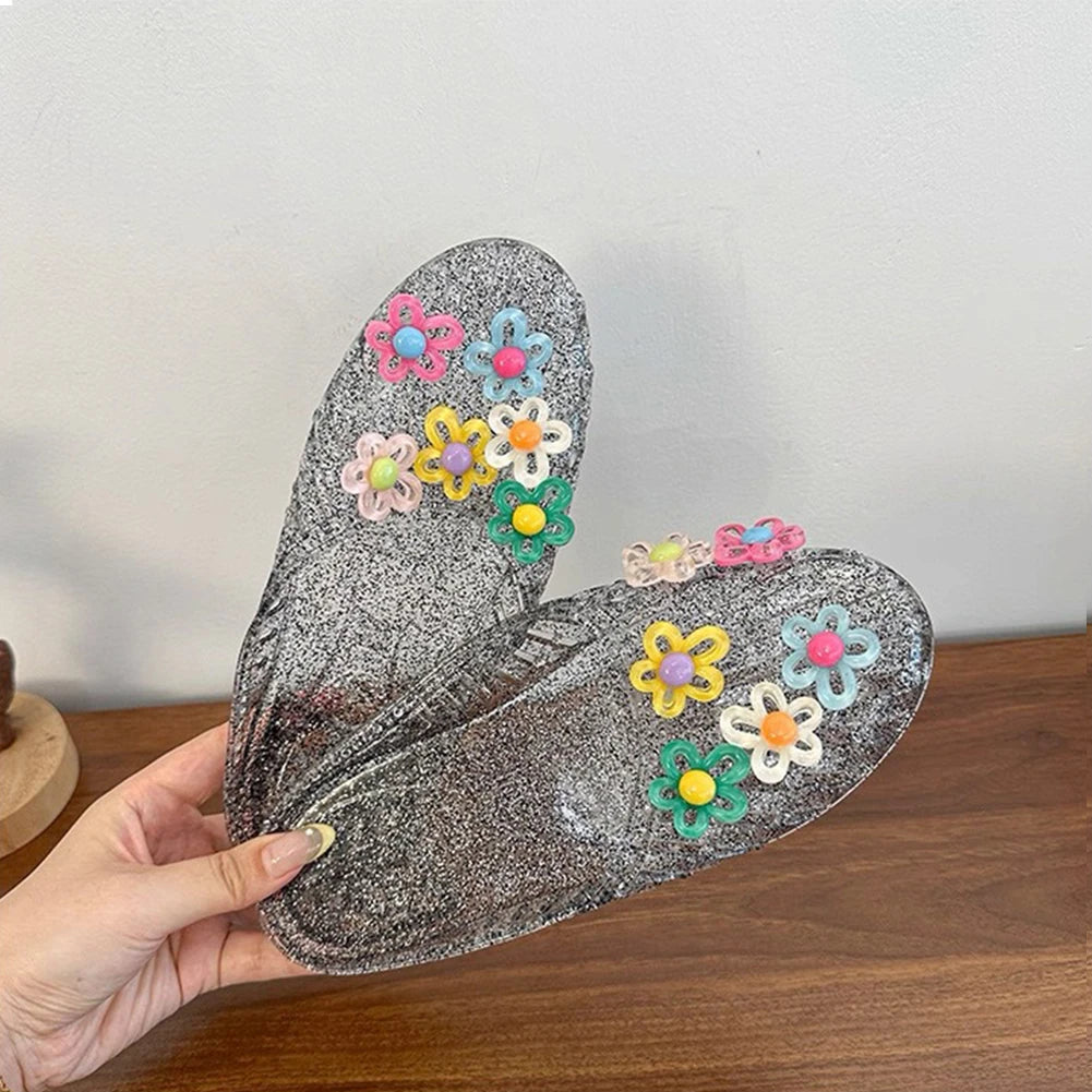 Crystal Hollow Slippers – Anti-Slip Flat Jelly Beach Slides