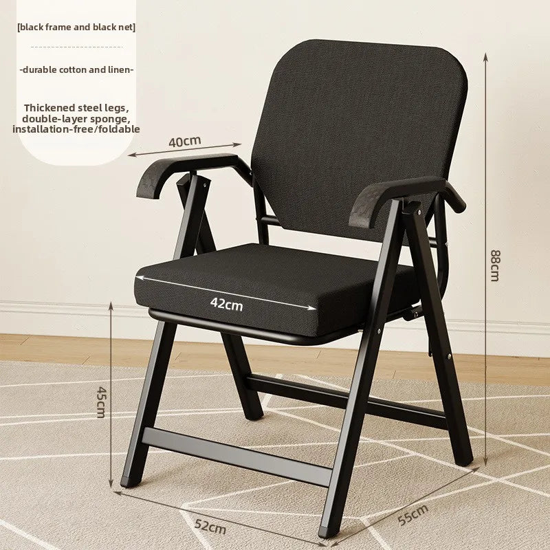 Office Chair Computer Chair Learning Chair Training Chair Folding Chair Conference Chair Desk Chair Backrest Stool Chair Oasis Select Black Cotton Linen A