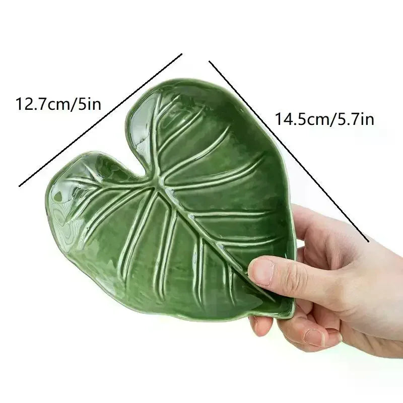 Ceramic Spatula Holder, Kitchen Countertop Spoon Holder, Cute Leaf Design, Multifunctional Cutlery Holder Oasis Select