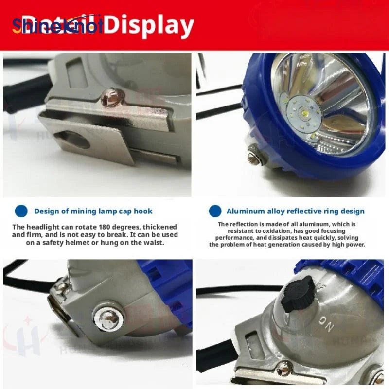 SHINEKNOT LED Miner's Headlamp – 10000Lx Rechargeable Light