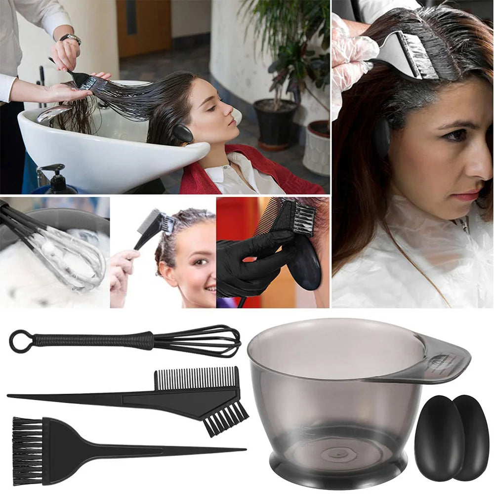 6pcs/set Professional Hair Coloring Kit for Barber Salon and Home Use - Includes Hairdressing Tools for Perfect Color Match and Oasis Select