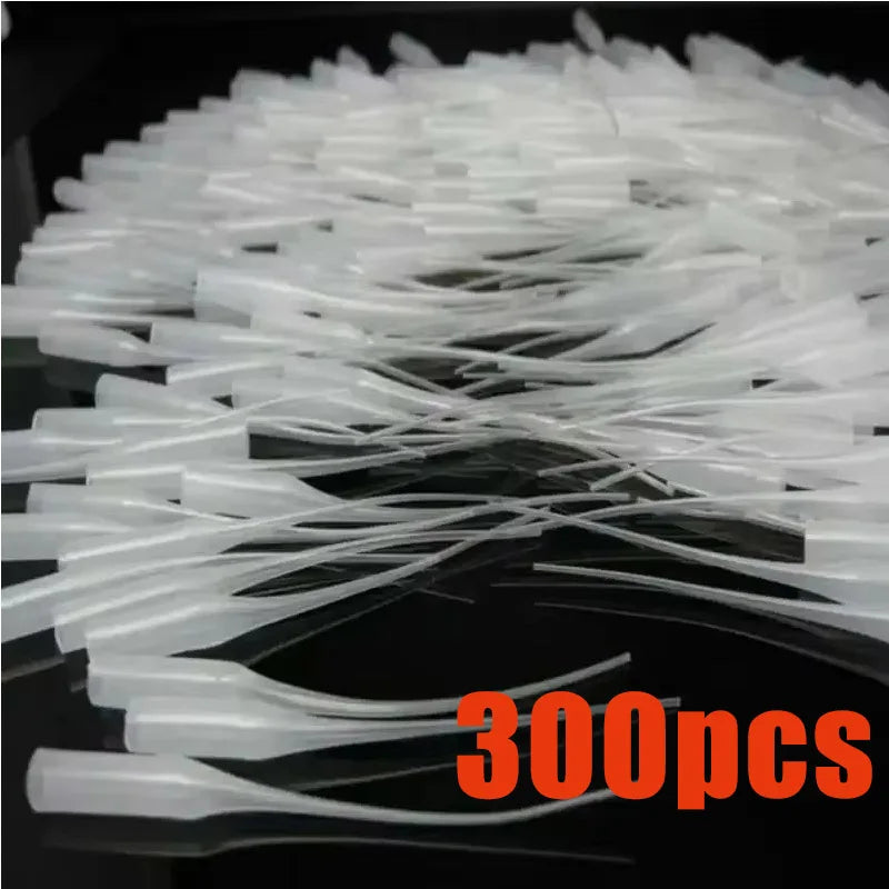 50/150/300pcs Glue Micro-Tips Plastic Glue Bottle Tips Glue Extender Precision Applicator Dropping Tube Nozzle For Crafting Lab Oasis Select 300pcs