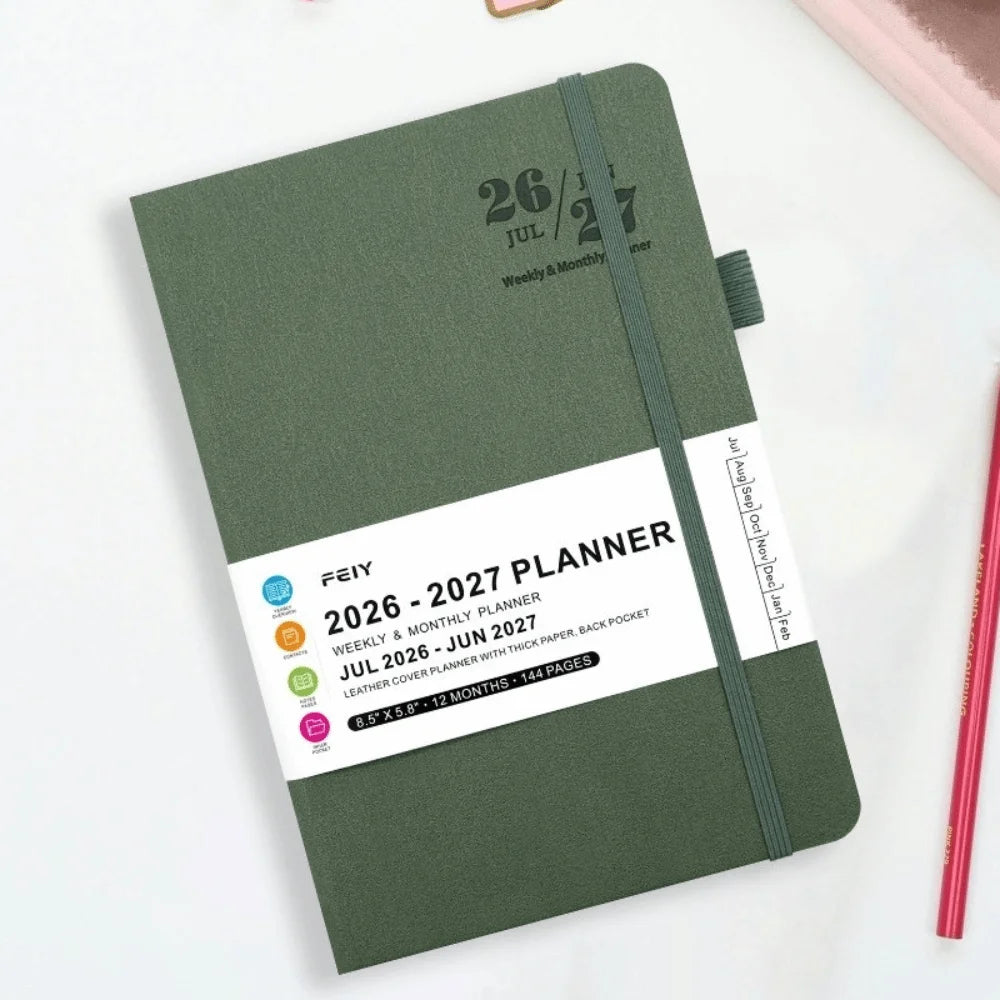 A5 English 2026-2027 Schedule Book Simple Agenda Planner Notebook Thick Paper Time Management Planner School Students Gift Oasis Select