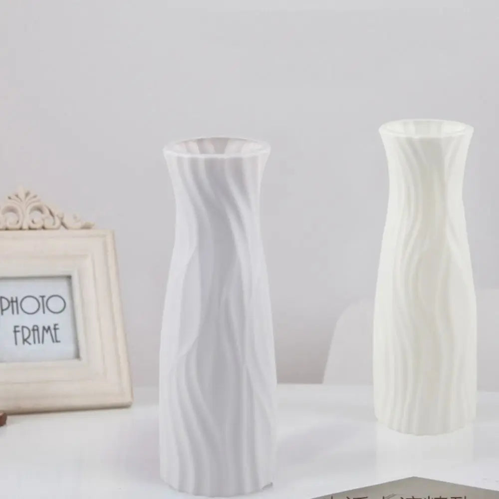 Nordic Plastic Flower Vase | Ceramic-Look Home Décor