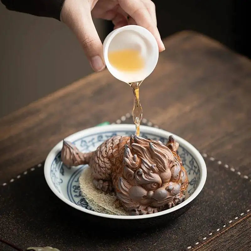 Old Rock Clay Kirin Ornament Tea Table Tea Pet Kung Fu Tea Play Accessories Tea Player Home Car Craft Oasis Select