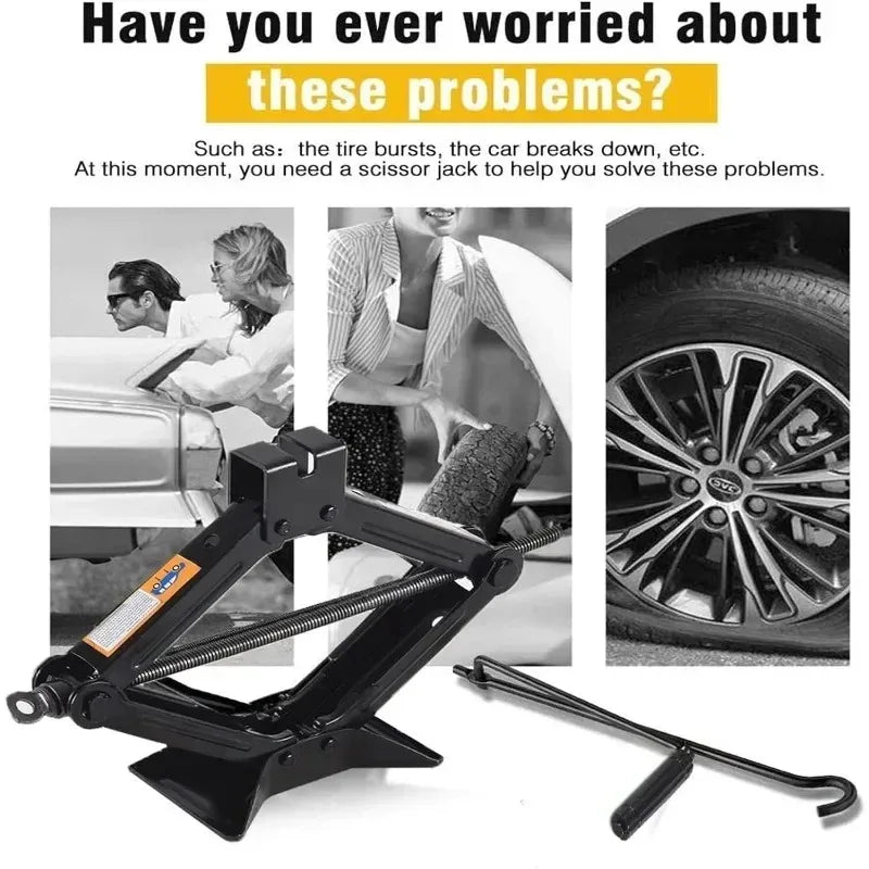 Hand Cranked Scissor Jack 08T 1T 2T Portable Labor Saving Car Jack Car Repair Tire Replacement Special Tool for SUV Oasis Select