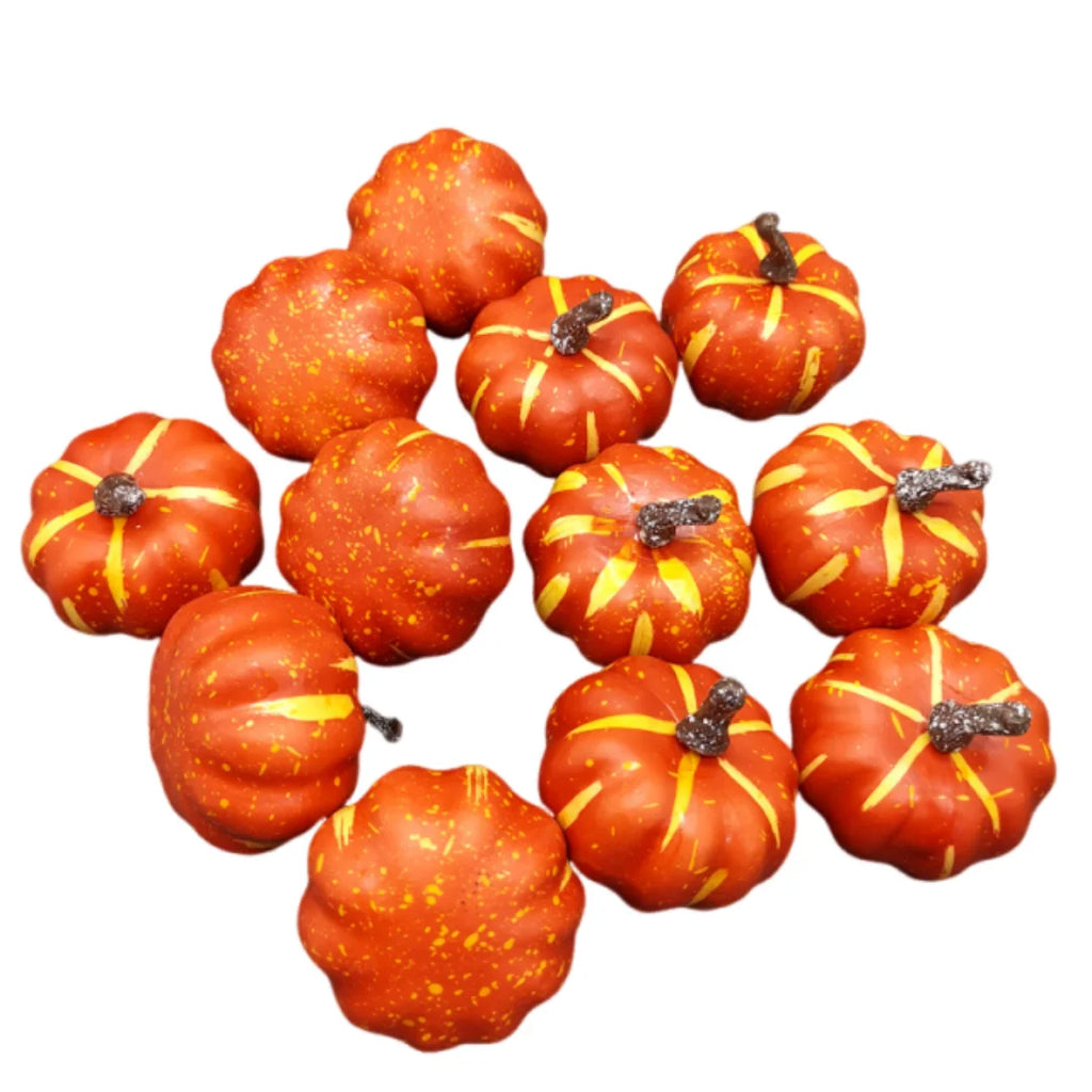 6/12pcs Simulated Pumpkin Decoration 6cm Vegetable Model Yellow / White Halloween Family Party Atmosphere DIY Decorations Oasis Select