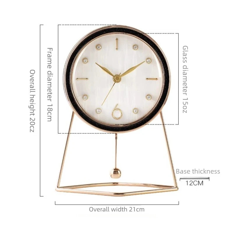 Light Luxury Clock Living Room Simple Fashionable Silent Modern Creative Desk Clock Ornament for Home Use Oasis Select