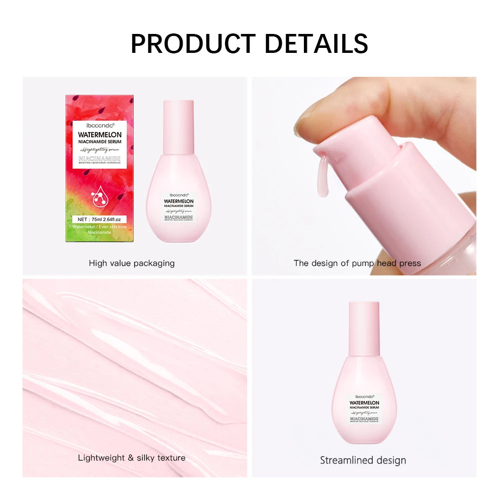 New Watermelon Glow Niacinamide Dew Drops Serum Makeup Primer Cream Lightweight Facial Serum & Priming Liquid Brightner Oasis Select