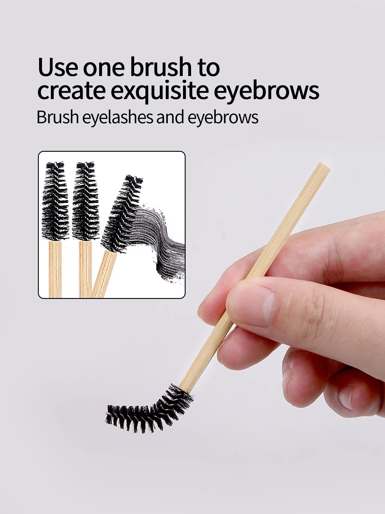 50-Pack Bamboo Mascara Wands & Eyelash Extension Brushes Mascara Wand Set Oasis Select