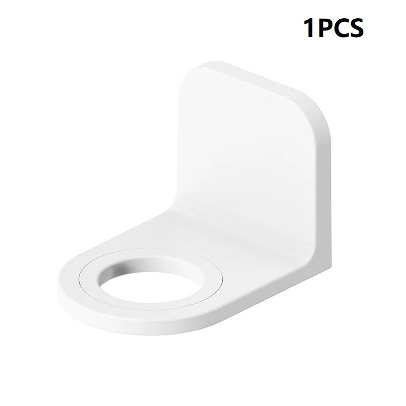 1pcs Adjustable Dispenser Bottle Holder Wall Mounted Adhesive Shampoo Lotion Hand Soap Bottle Hanger Bathroom Storage Rack Oasis Select White