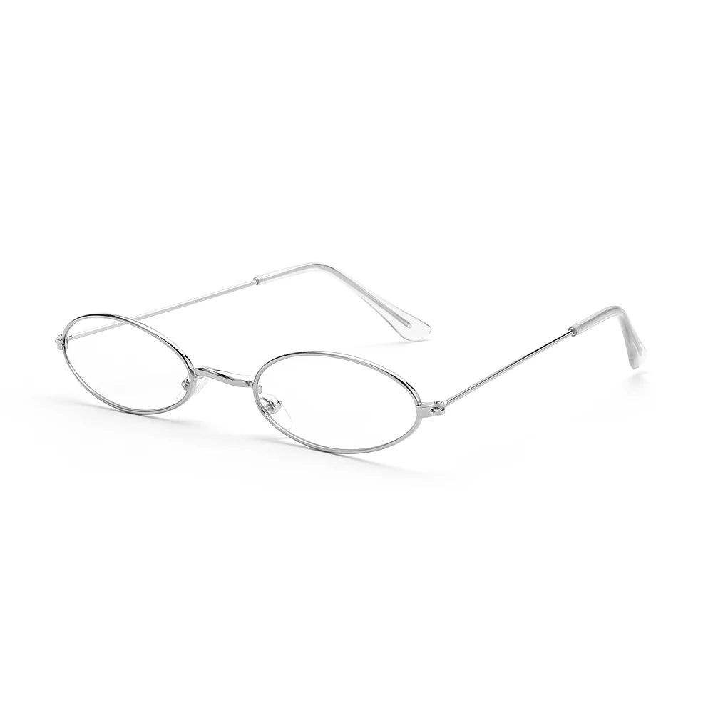 Retro Men and Women Accessories Eyeglasses Sun Glasses Vintage Shades Oval Sunglasses Oasis Select Silver Flat Mirror