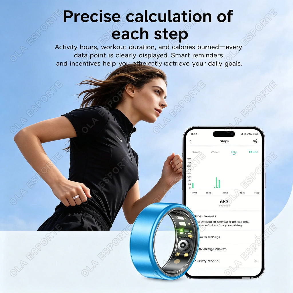 Smart Ring Heart Rate SpO₂ Sleep Monitor – 5ATM Waterproof